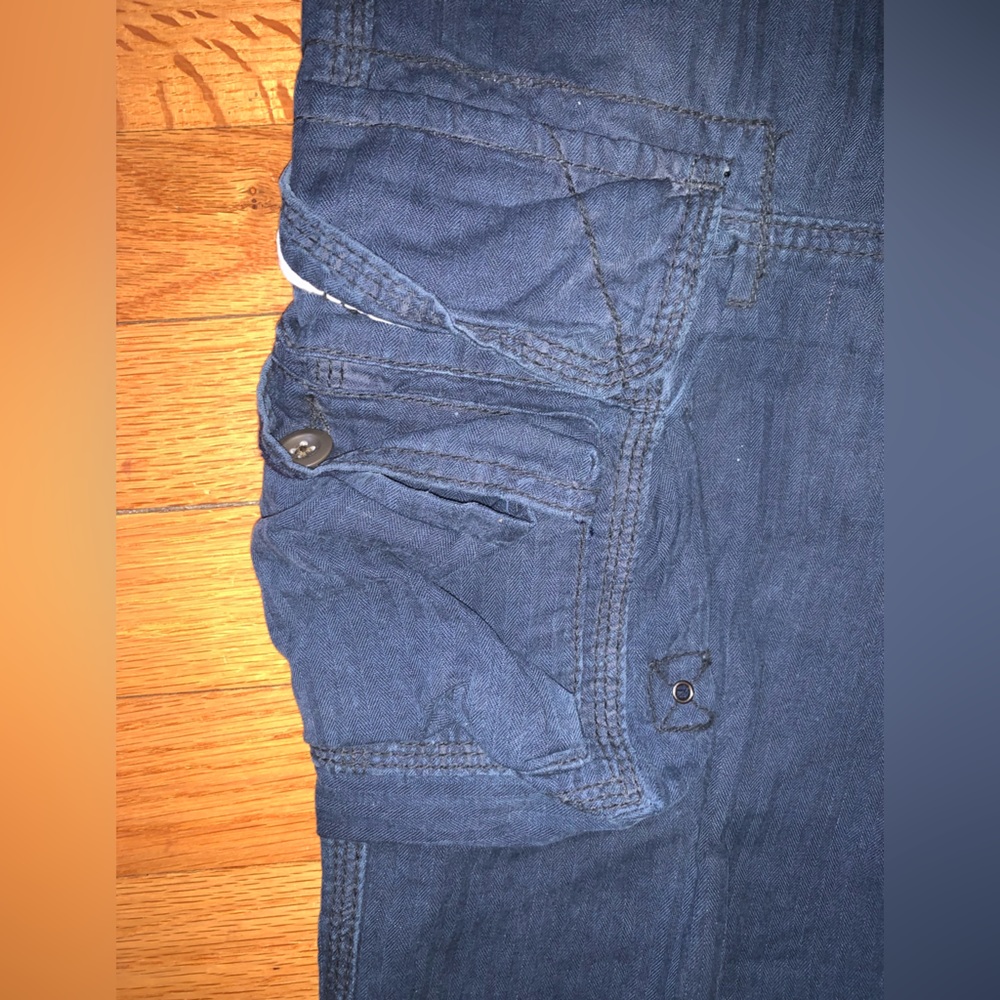 Vintage Polo Ralph Lauren Military Cargo Pants Cotton Blue Size 36x30 - Picture 2 of 5